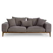 Corina - Modern Grey Linen Loveseat — view 2
