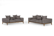 Corina - Modern Grey Linen Loveseat