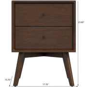 Caroline - Mid-Century Modern Style Night Stand 2 Drawer - R&R Furniture Gallery (Fountain Valley, CA)