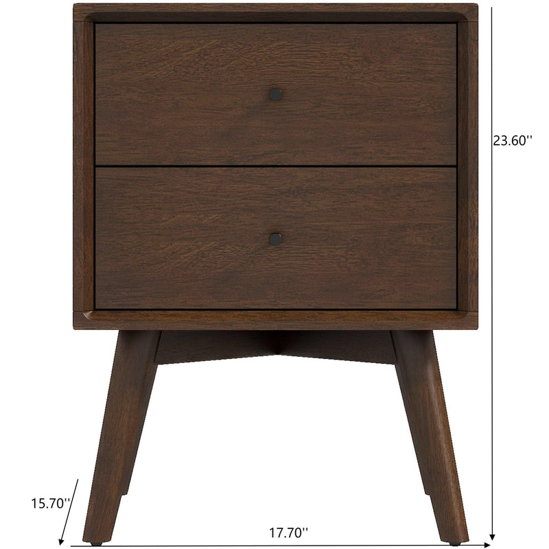 Caroline - Mid-Century Modern Style Night Stand 2 Drawer - R&R Furniture Gallery (Fountain Valley, CA)