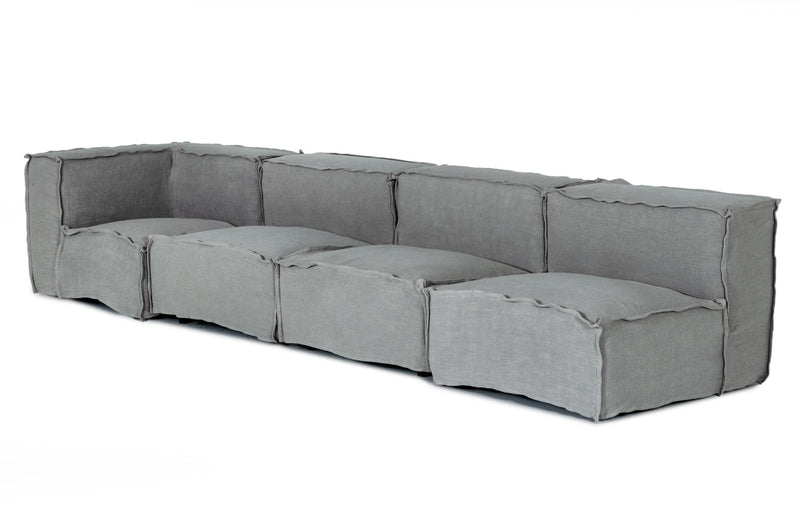 Navstar - Contemporary Grey Fabric Modular Sectional Sofa — view 2