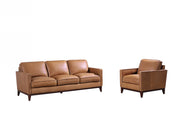 Naylor - Modern Brown Italian Leather Split Sofa