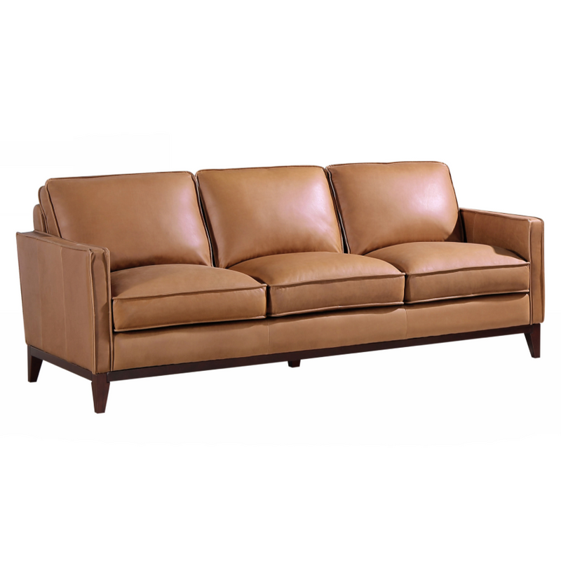 Naylor - Modern Brown Italian Leather Split Sofa — view 4