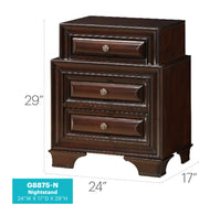 Glory Furniture LaVita accent nightstand in cappuccino finish with sleek design and single drawer for bedroom storage.