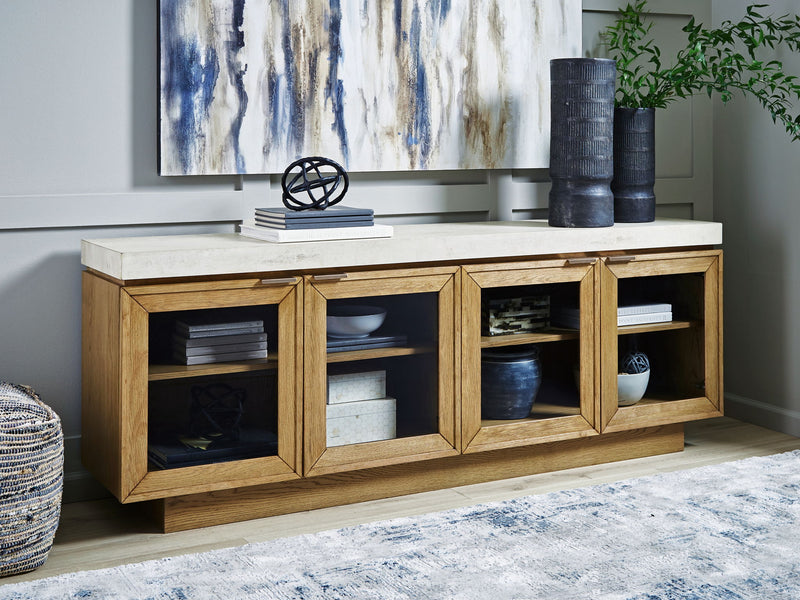 Adanworth - Accent Cabinet - Light Brown / Gray - R&R Furniture Gallery (Fountain Valley, CA)