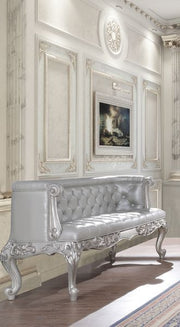 Valkyrie - Bench - Synthetic Leather & Antique Platinum - R&R Furniture Gallery (Fountain Valley, CA)