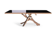 Legend - Modern Black Glass & Rosegold Dining Table — view 5