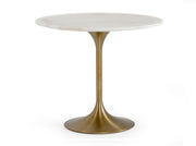 Collins - Glam White Marble & Gold Dining Table — view 3