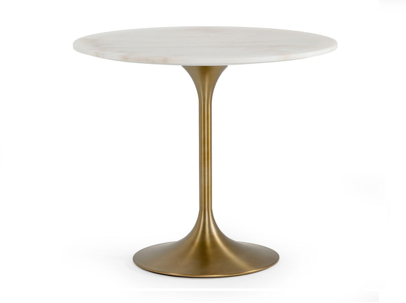 Collins - Glam White Marble & Gold Dining Table — view 3
