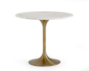 Collins - Glam White Marble & Gold Dining Table — view 2