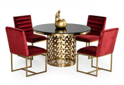 Kowal - Glam Black Marble Dining Table — view 3
