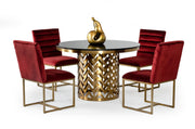 Kowal - Glam Black Marble Dining Table — view 4