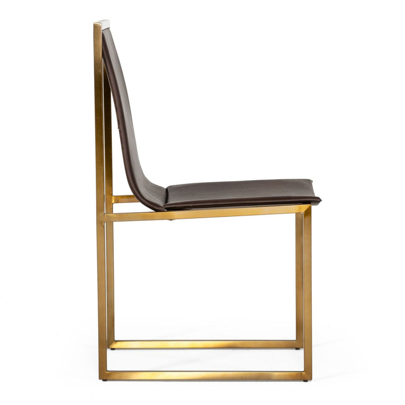 Dalton - Modern Brown Leatherette Dining Chair (Set of 2) — view 3