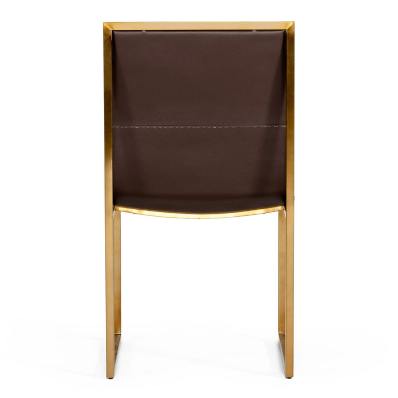 Dalton - Modern Brown Leatherette Dining Chair (Set of 2) — view 4