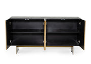 Perret - Glam Black Ash & Brushed Brass Modern Buffet — view 2