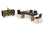 Perret - Glam Black Ash & Brushed Brass Modern Buffet — view 4