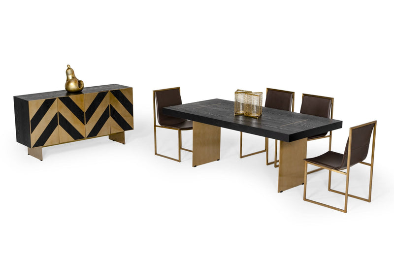 Perret - Glam Black Ash & Brushed Brass Modern Buffet — view 4