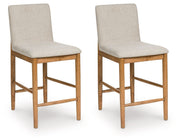 Isanti - Upholstered Barstool (Set of 2) - Light Brown - R&R Furniture Gallery (Fountain Valley, CA)