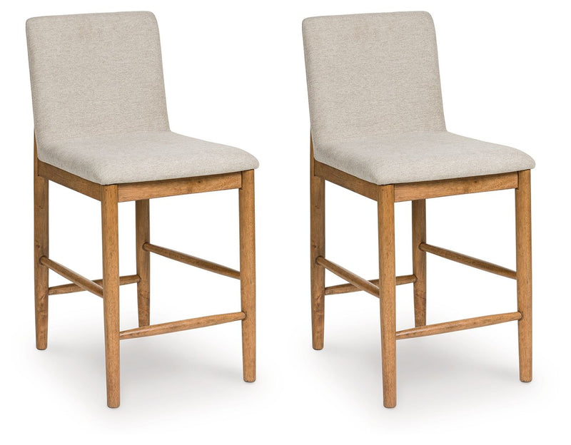 Isanti - Upholstered Barstool (Set of 2) - Light Brown - R&R Furniture Gallery (Fountain Valley, CA)
