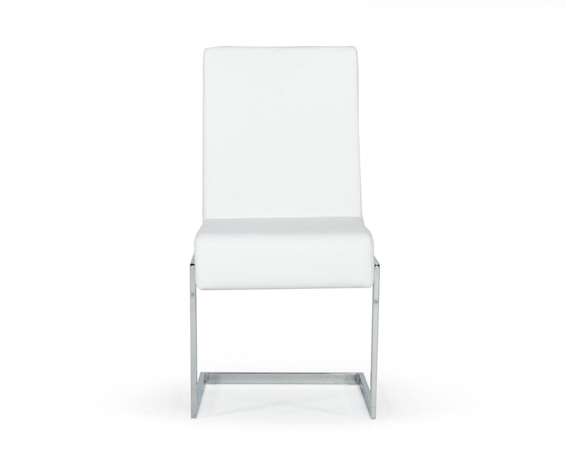 Batavia - Modern White & Stainless Steel Dining Chair (Set of 2)