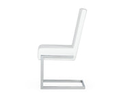 Batavia - Modern White & Stainless Steel Dining Chair (Set of 2) — view 2