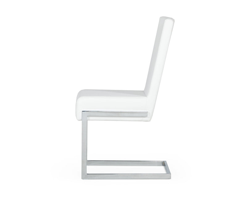 Batavia - Modern White & Stainless Steel Dining Chair (Set of 2) — view 2