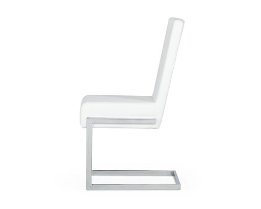 Batavia - Modern White & Stainless Steel Dining Chair (Set of 2) — view 2