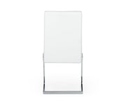 Batavia - Modern White & Stainless Steel Dining Chair (Set of 2) — view 3