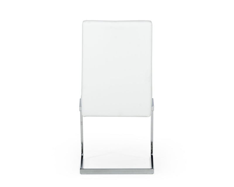 Batavia - Modern White & Stainless Steel Dining Chair (Set of 2) — view 3