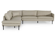 Sherry - Modern Grey Leather Left Facing Sectional Sofa — view 2
