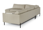 Sherry - Modern Grey Leather Left Facing Sectional Sofa — view 4