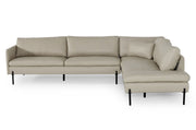 Sherry - Modern Grey Leather Right Facing Sectional Sofa — view 2