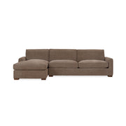 Classic Home Coburn chaise sofa, stationary sectional with plush fabric and modern design, shown in a cozy living room setting.