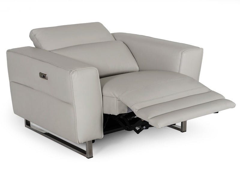 Lucca - Italian Modern Grey Armchair w/ Electric Recliner — view 2