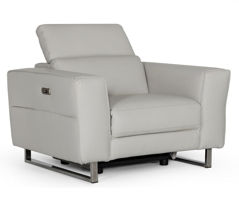 Lucca - Italian Modern Grey Armchair w/ Electric Recliner