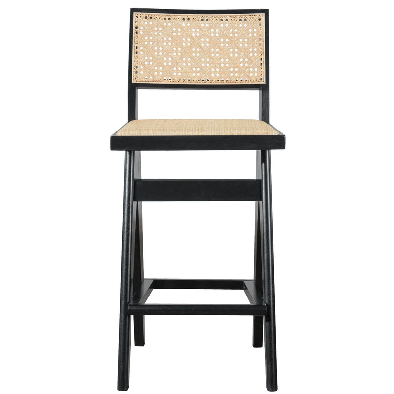 Keira - Bar Stool (Set of 2) - Black / Rattan - R&R Furniture Gallery (Fountain Valley, CA)