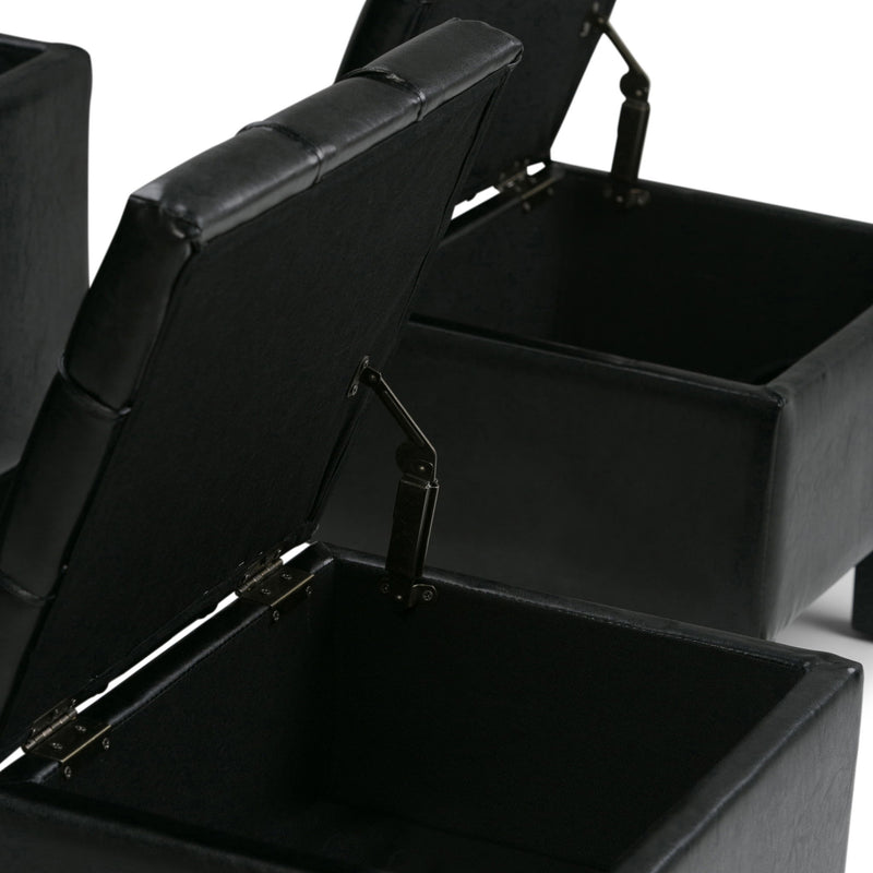 Dover - 3 Piece Storage Ottoman Contemporary Design - R&R Furniture Gallery (Fountain Valley, CA)