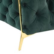 Sheila - Transitional Emerald Green Fabric Loveseat — view 2