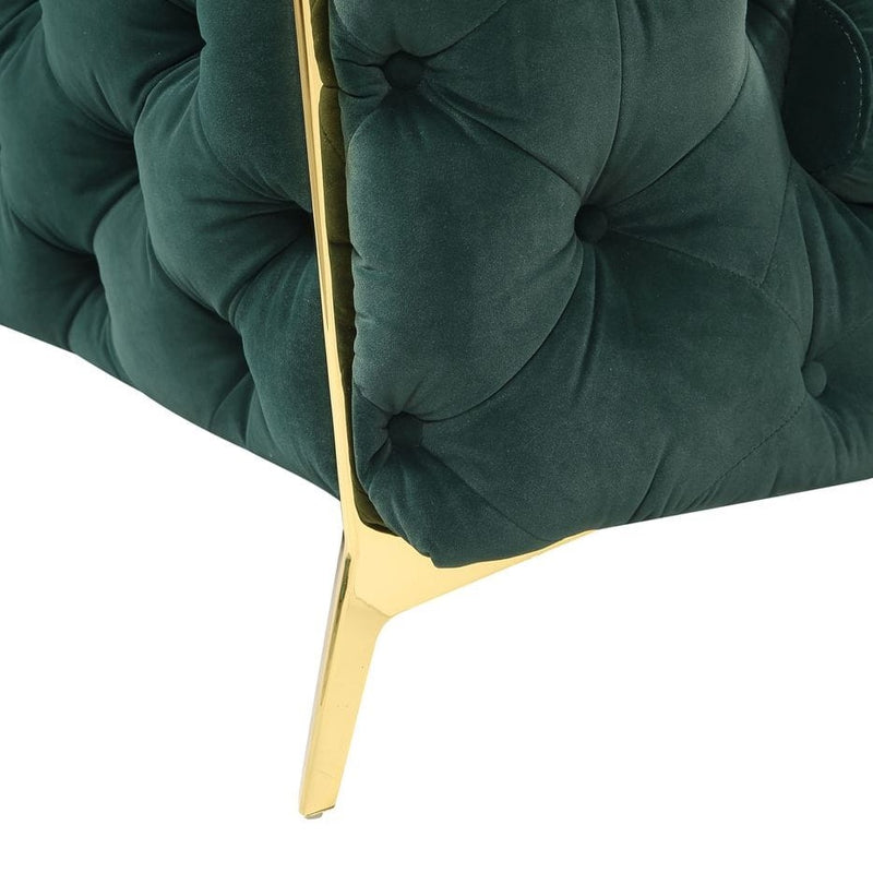 Sheila - Transitional Emerald Green Fabric Loveseat — view 2