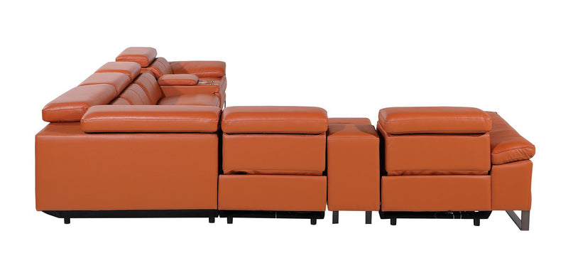 1246 - 8-Piece L-Shaped Modular Power Reclining Sectional With 4 Power Recliners And Power Headrests