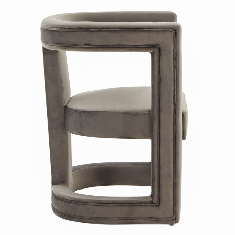 Kendra - Modern Grey Fabric Accent Chair — view 2