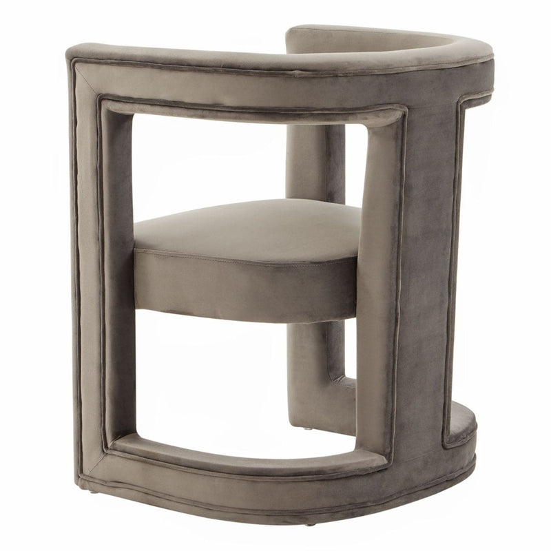 Kendra - Modern Grey Fabric Accent Chair — view 3