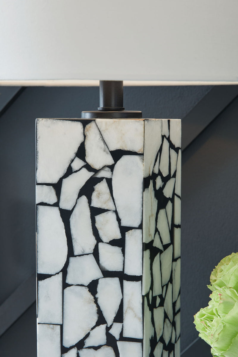 Macaria - Marble Table Lamp - White / Black - R&R Furniture Gallery (Fountain Valley, CA)