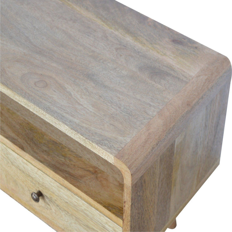 Solid Wood Curved Media Unit - R&R Furniture Gallery (Fountain Valley, CA)