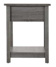 Glory Furniture Salem accent nightstand with a sleek wooden finish and modern design, featuring a single drawer and open shelf.