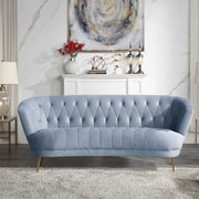 Bayram - Sofa - Light Gray Velvet - R&R Furniture Gallery (Fountain Valley, CA)