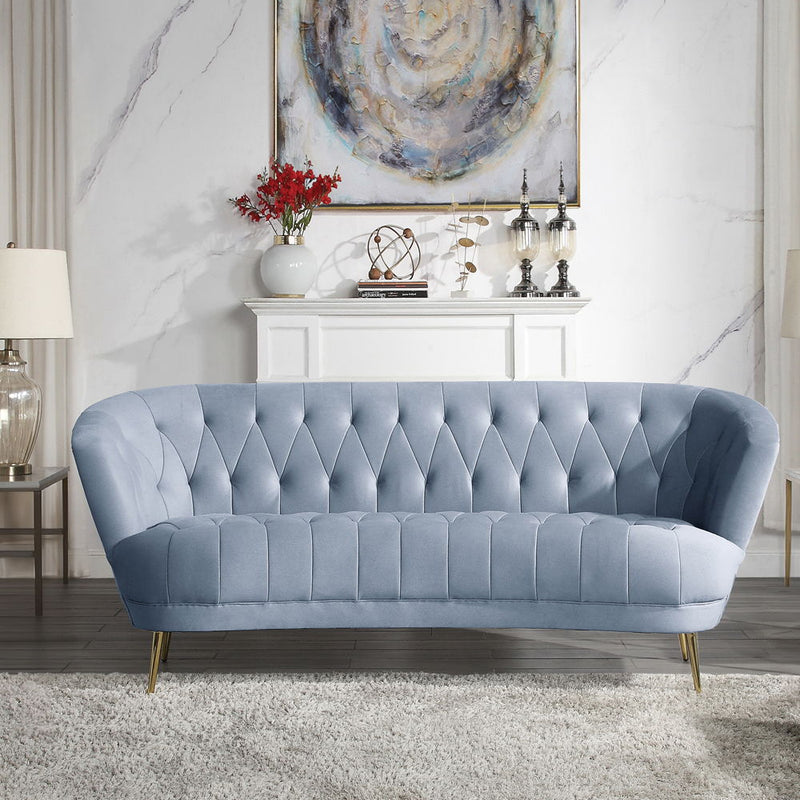 Bayram - Sofa - Light Gray Velvet - R&R Furniture Gallery (Fountain Valley, CA)