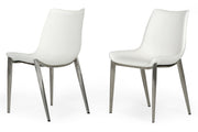 Frasier - Modern White Eco-Leather Dining Chair (Set of 2)