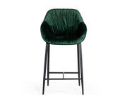 Katrina - Modern Green Fabric Bar Stool