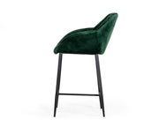 Katrina - Modern Green Fabric Bar Stool — view 2